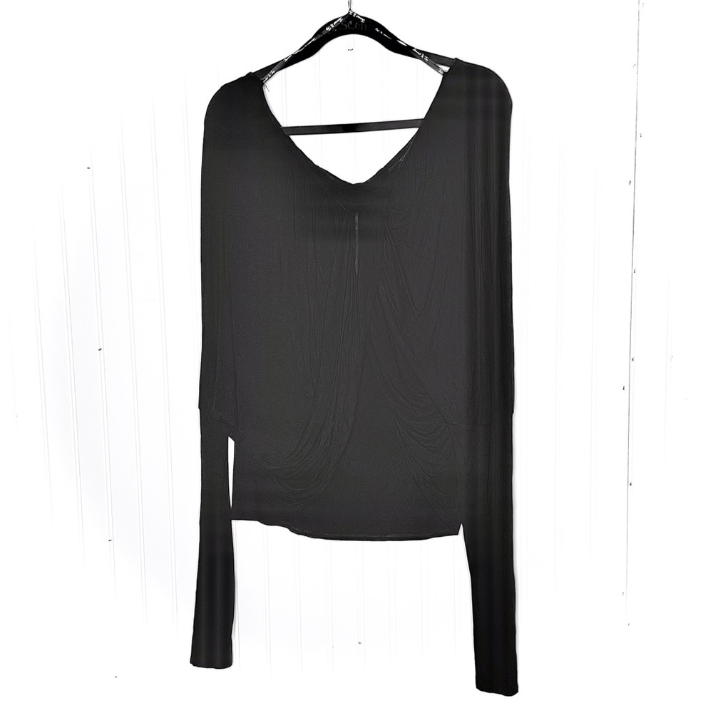 James & Joy Twisted Front Long Batwing Sleeved Top Blouse Size Large